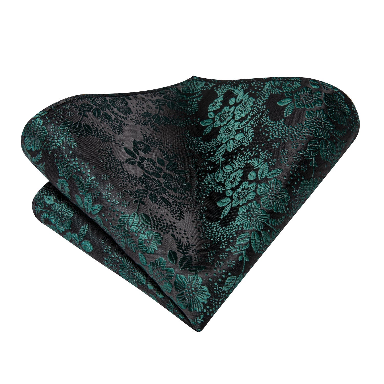 GentCrest Black Floral Tie Hanky Cufflinks Set - Image 5