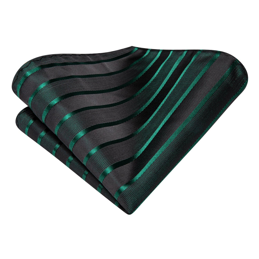GentCrest Black Striped Tie Hanky Cufflinks Set - Image 5