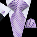 GentCrest Plum Geometric Tie Hanky Cufflinks Set - Image 1