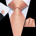 GentCrest Pink Geometric Tie Hanky Cufflinks Set - Image 1