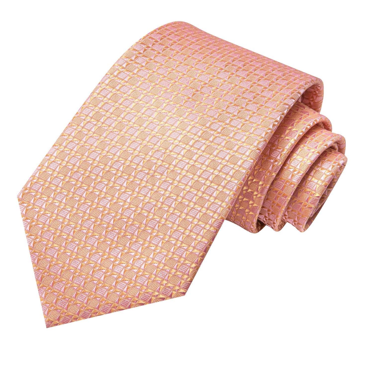 GentCrest Orange Plaid Tie Hanky Cufflinks Set - Image 4
