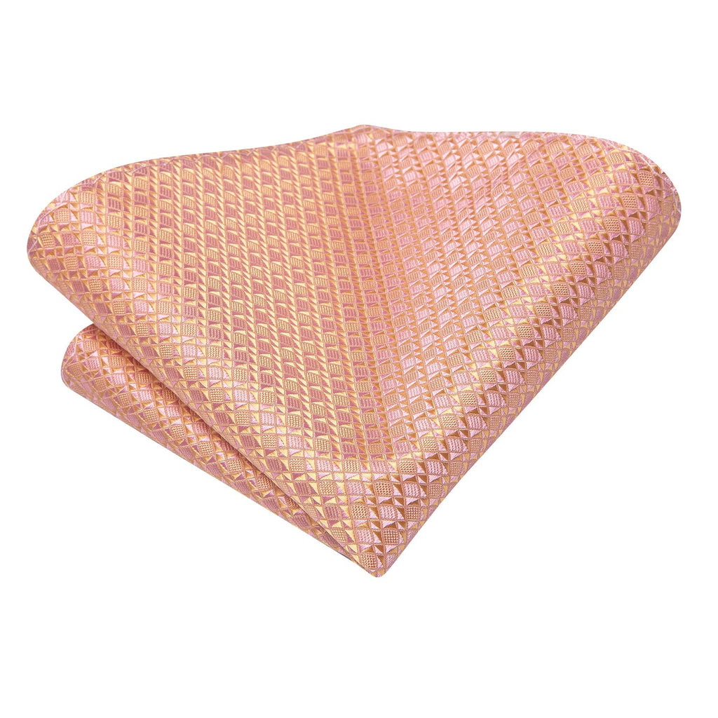 GentCrest Orange Plaid Tie Hanky Cufflinks Set - Image 5