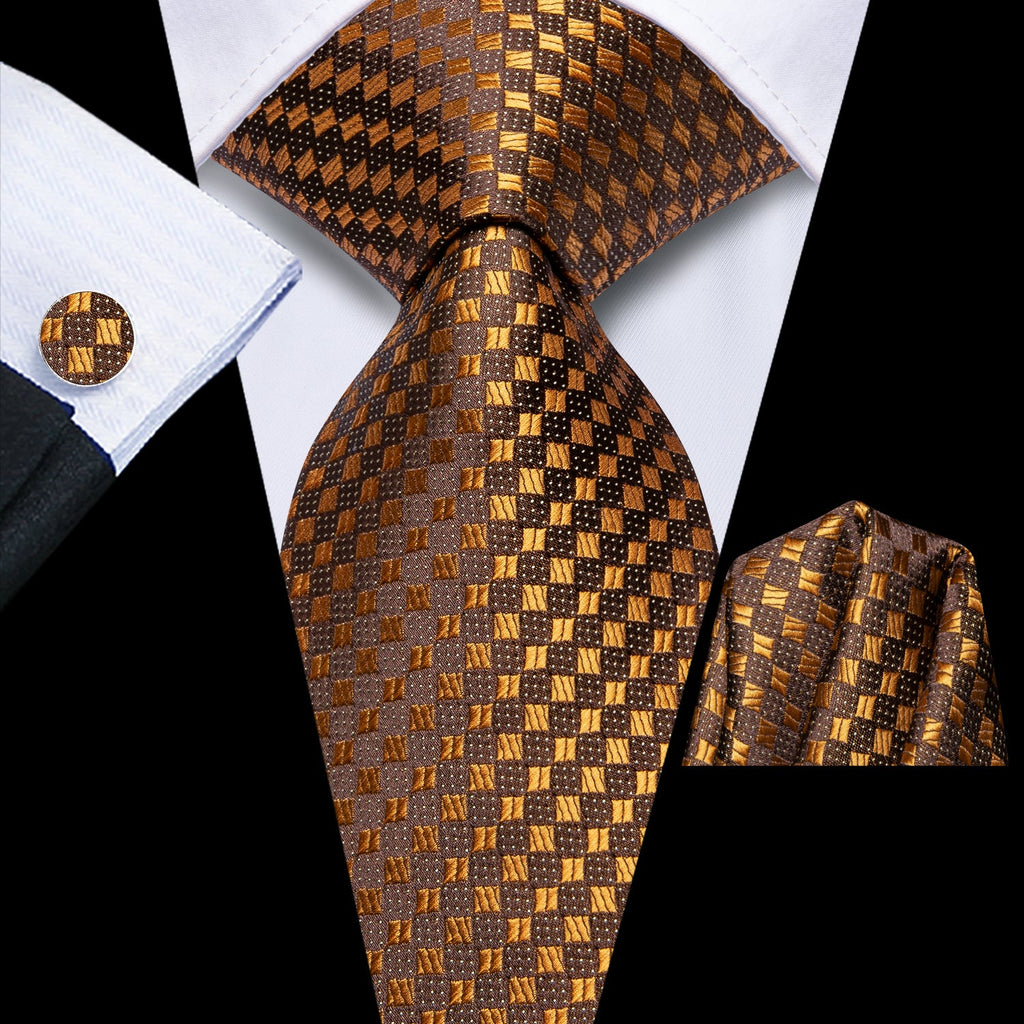 GentCrest Gold Striped Tie Hanky Cufflinks Set - Image 1