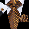 GentCrest Gold Striped Tie Hanky Cufflinks Set - Image 1