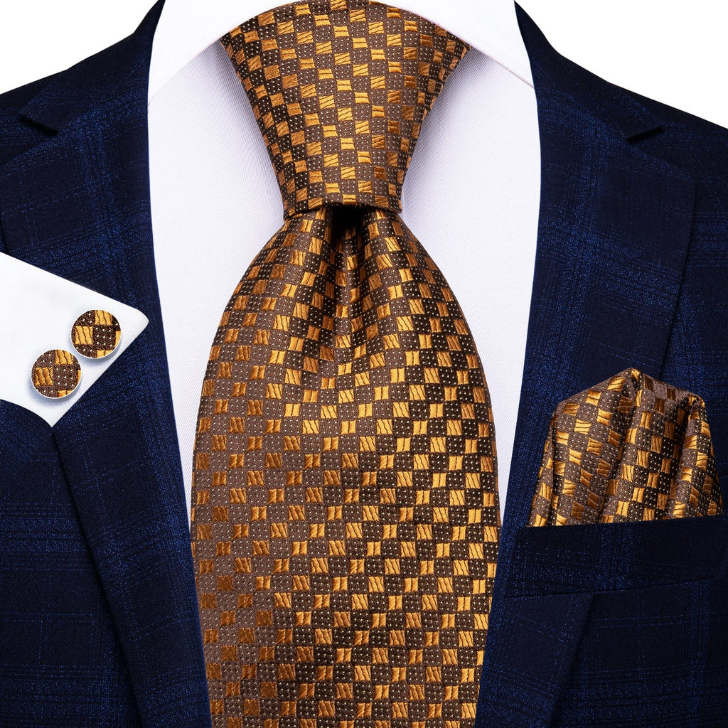 GentCrest Gold Striped Tie Hanky Cufflinks Set - Image 2