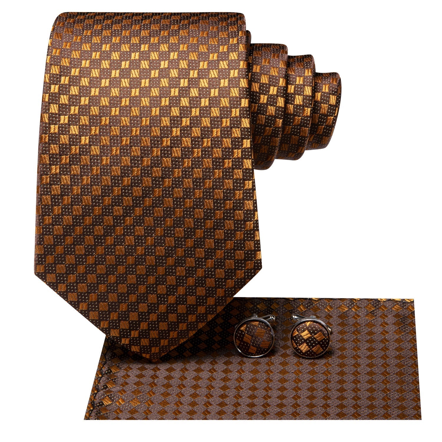 GentCrest Gold Striped Tie Hanky Cufflinks Set - Image 3