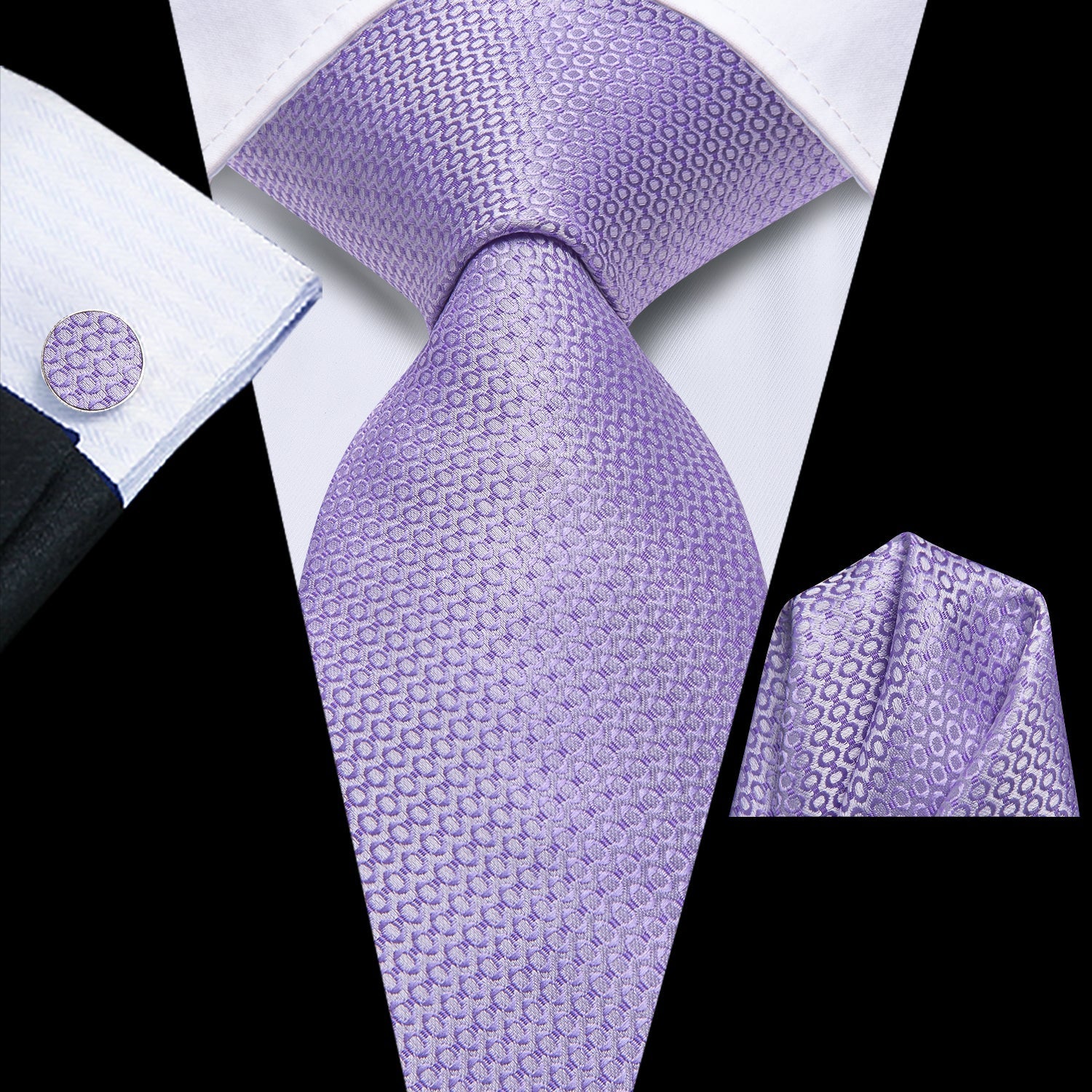 GentCrest Classic Geometric Tie Hanky Cufflinks Set - Image 1