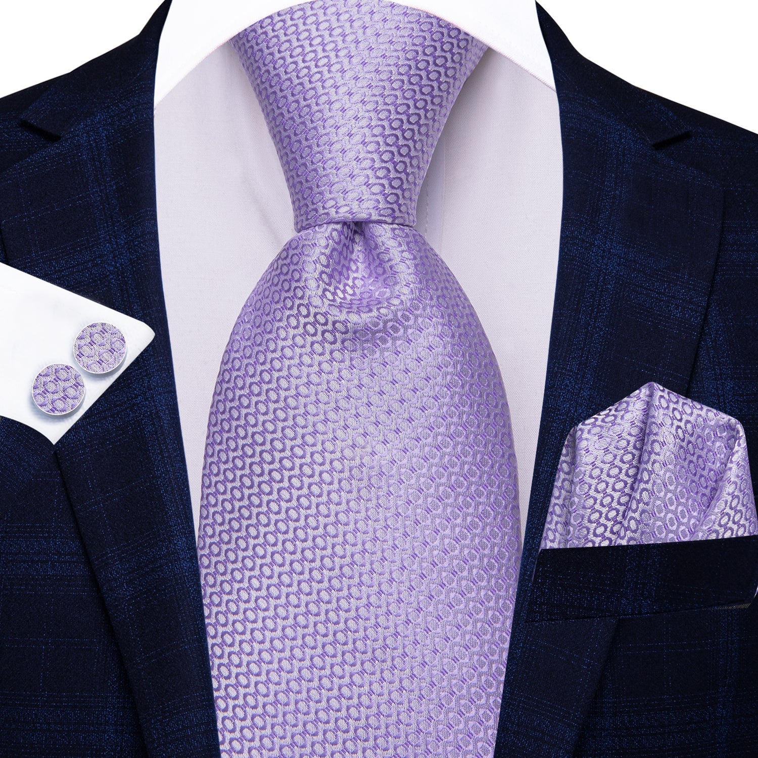 GentCrest Classic Geometric Tie Hanky Cufflinks Set - Image 2