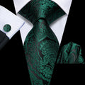 GentCrest Black Paisley Tie Hanky Cufflinks Set - Image 1