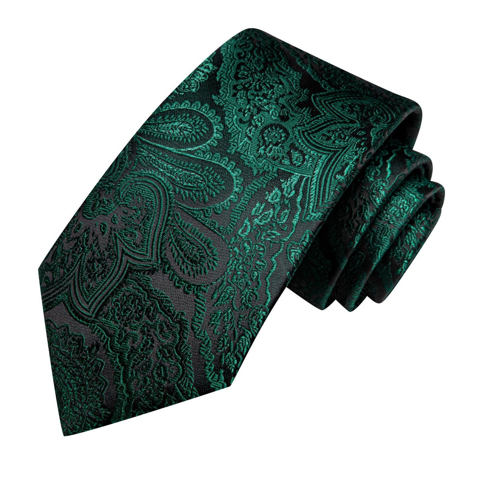 GentCrest Black Paisley Tie Hanky Cufflinks Set - Image 4