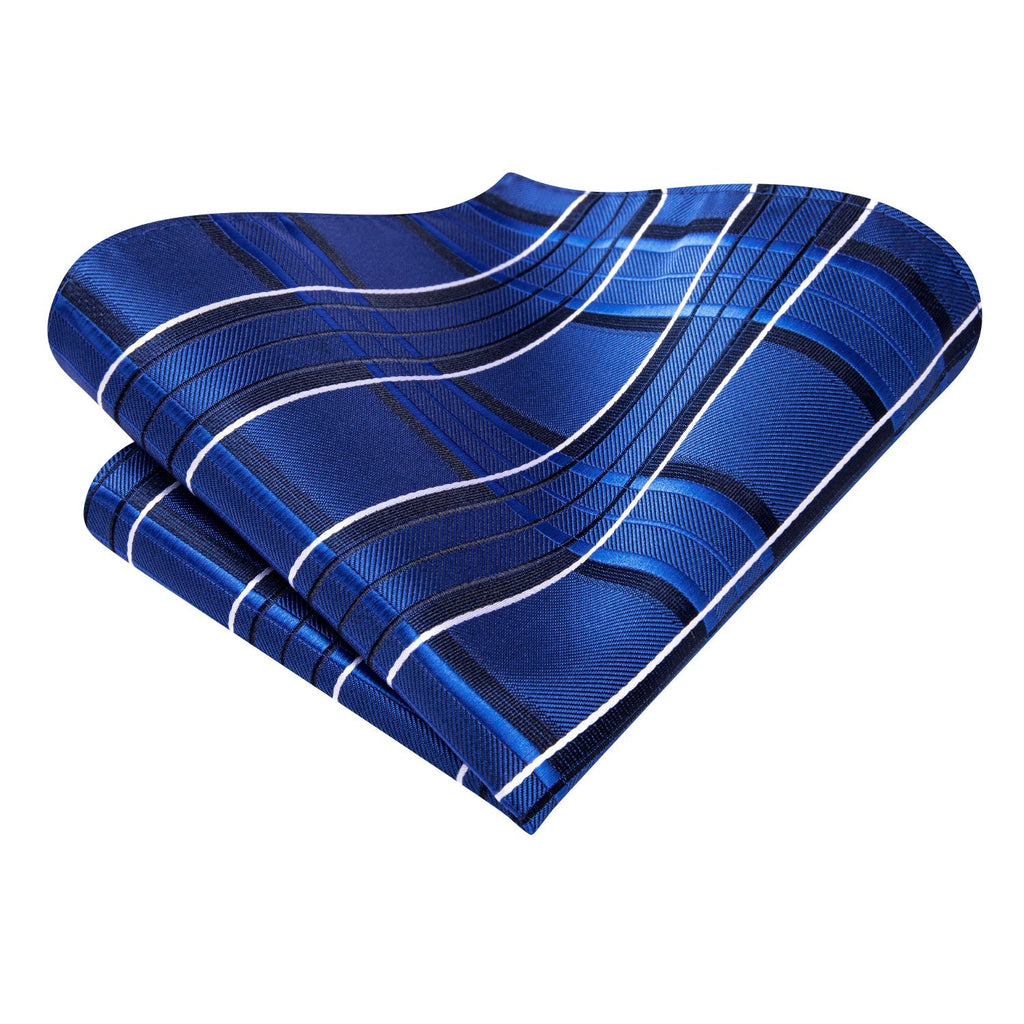 GentCrest Blue Plaid Tie Hanky Cufflinks Set - Image 5