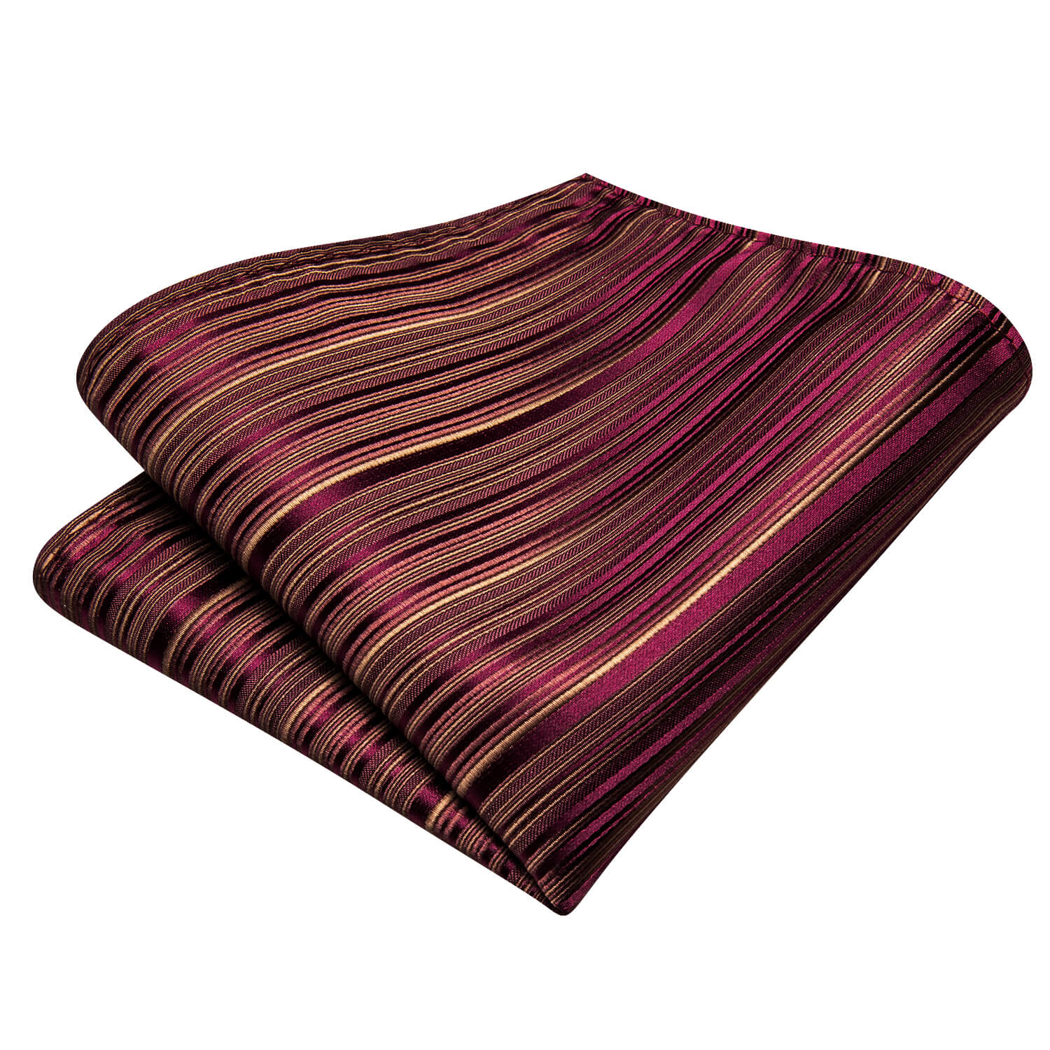GentCrest Burgundy Striped Tie Hanky Cufflinks Set - Image 7