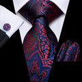 GentCrest Black Paisley Tie Hanky Cufflinks Set - Image 1