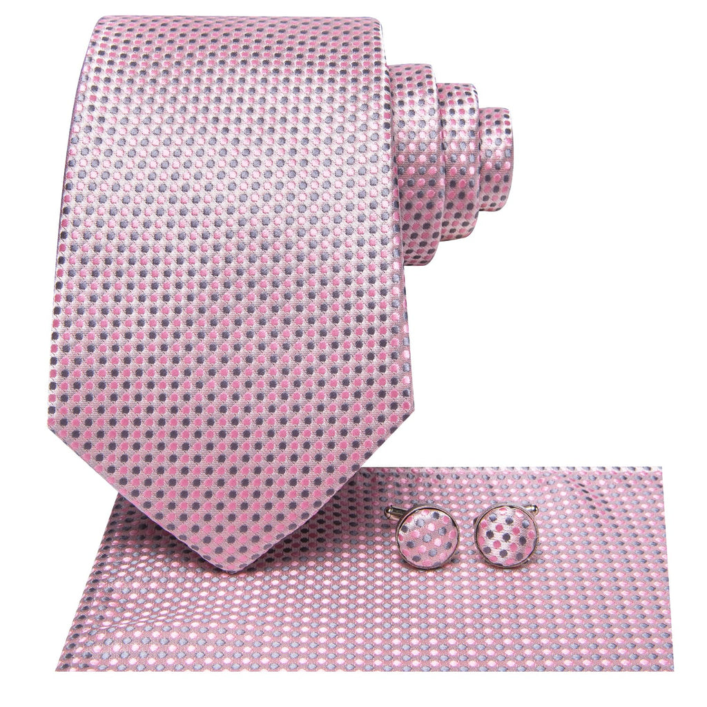 GentCrest Pink Polka Dot Tie Hanky Cufflinks Set - Image 3