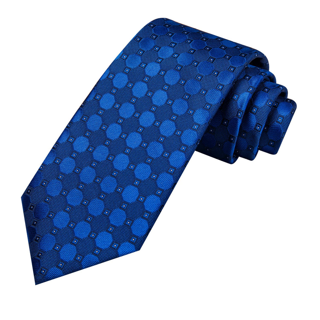 GentCrest Blue Geometric Tie Hanky Cufflinks Set - Image 4