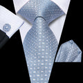 GentCrest Blue Plaid Tie Hanky Cufflinks Set - Image 1