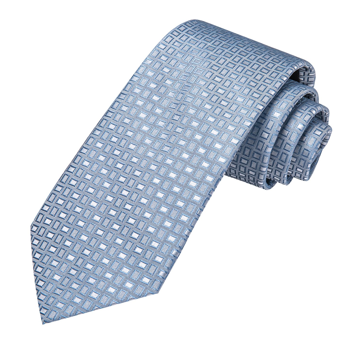 GentCrest Blue Plaid Tie Hanky Cufflinks Set - Image 4