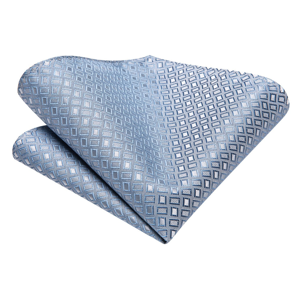 GentCrest Blue Plaid Tie Hanky Cufflinks Set - Image 5