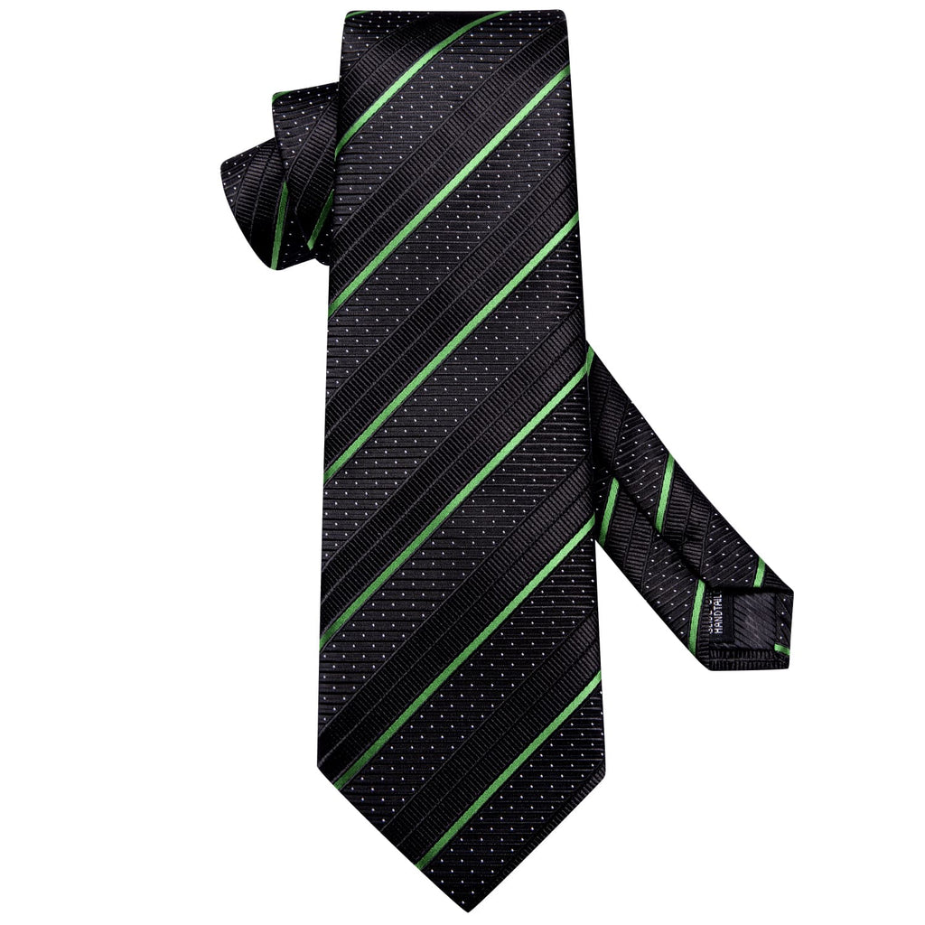 GentCrest Black Striped Tie Hanky Cufflinks Set - Image 4
