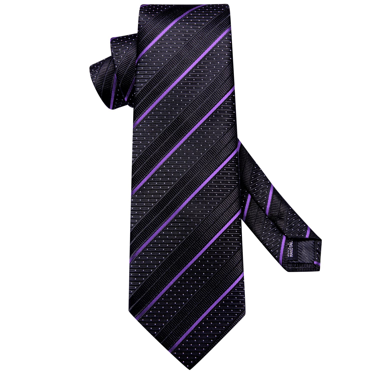 GentCrest Black Striped Tie Hanky Cufflinks Set - Image 4