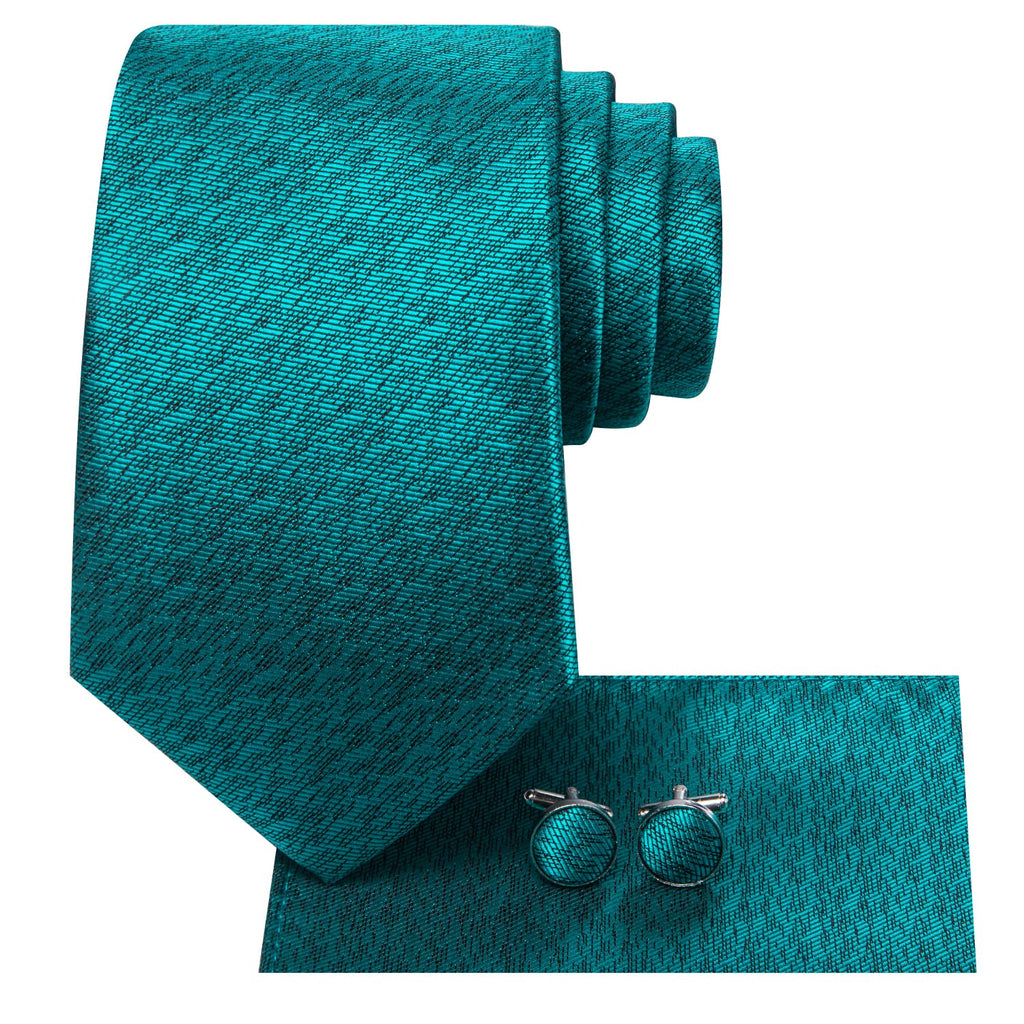 GentCrest Blue Solid Tie Hanky Cufflinks Set - Image 3