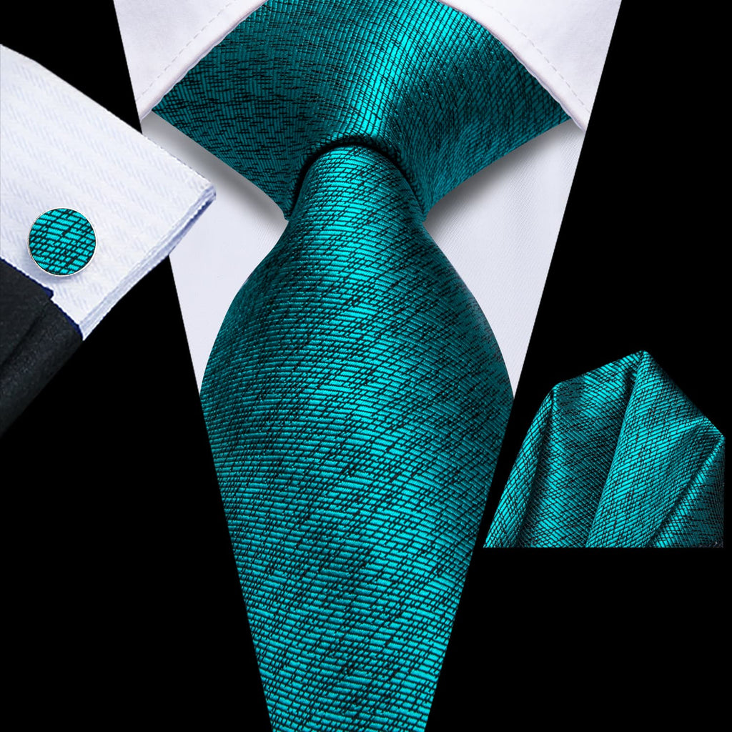GentCrest Blue Solid Tie Hanky Cufflinks Set - Image 1