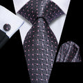 GentCrest Pink Plaid Tie Hanky Cufflinks Set - Image 1