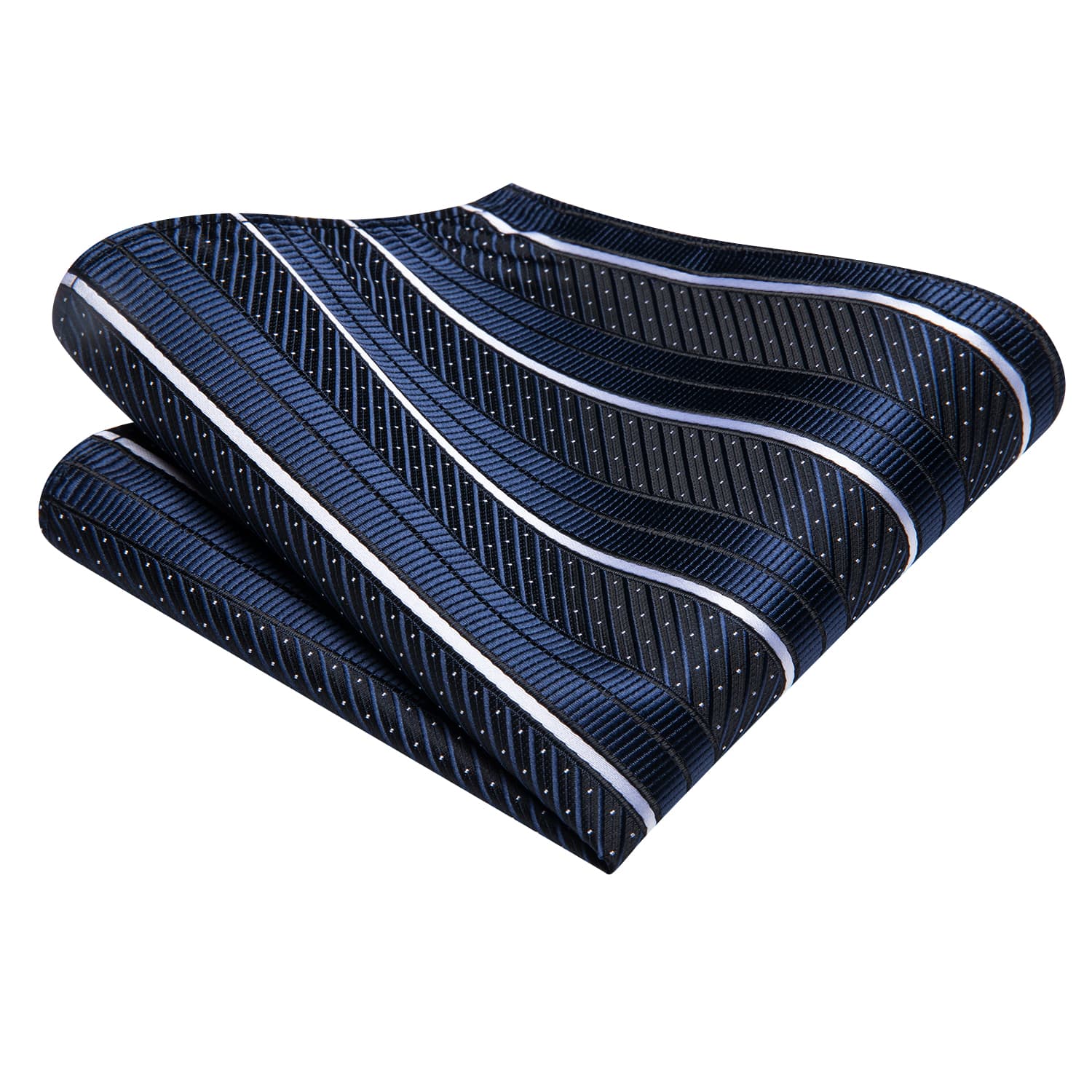 GentCrest Blue Striped Tie Hanky Cufflinks Set - Image 5