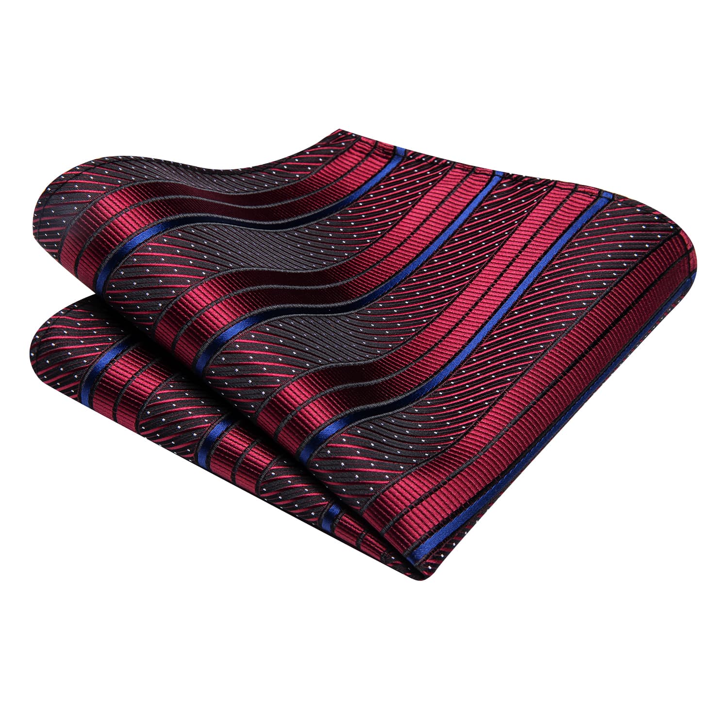 GentCrest Red Striped Tie Hanky Cufflinks Set - Image 5