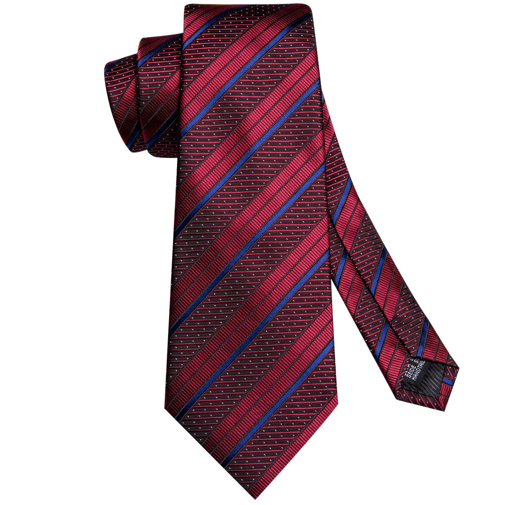 GentCrest Red Striped Tie Hanky Cufflinks Set - Image 4