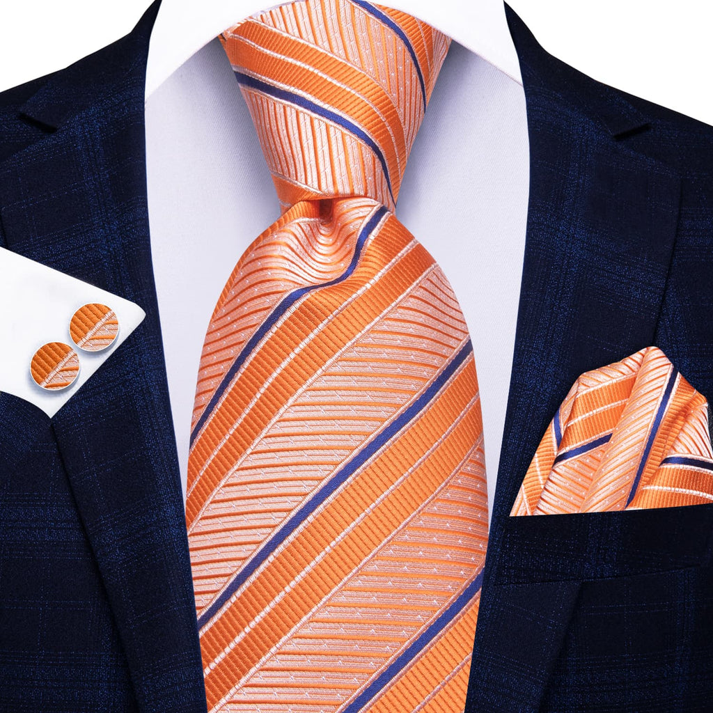 GentCrest Blue Striped Tie Hanky Cufflinks Set - Image 2