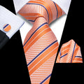 GentCrest Blue Striped Tie Hanky Cufflinks Set - Image 1