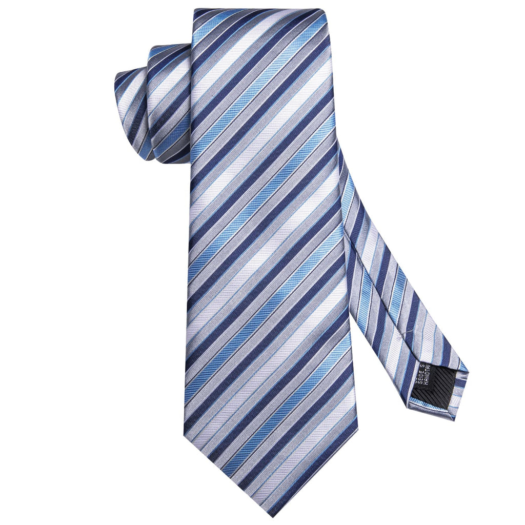 GentCrest Blue Striped Tie Hanky Cufflinks Set - Image 4