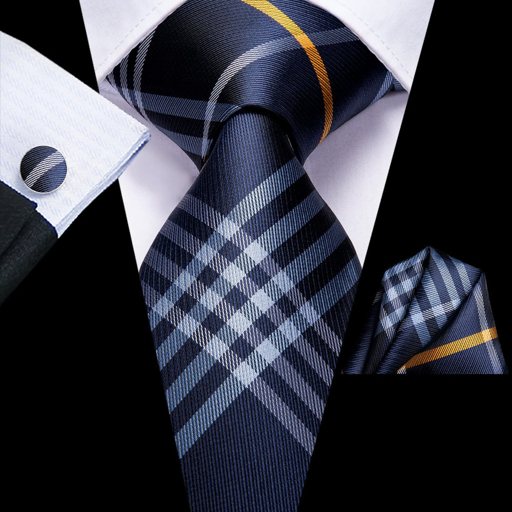 GentCrest Blue Striped Tie Hanky Cufflinks Set - Image 1