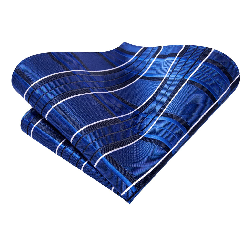 GentCrest Blue Plaid Tie Hanky Cufflinks Set - Image 5