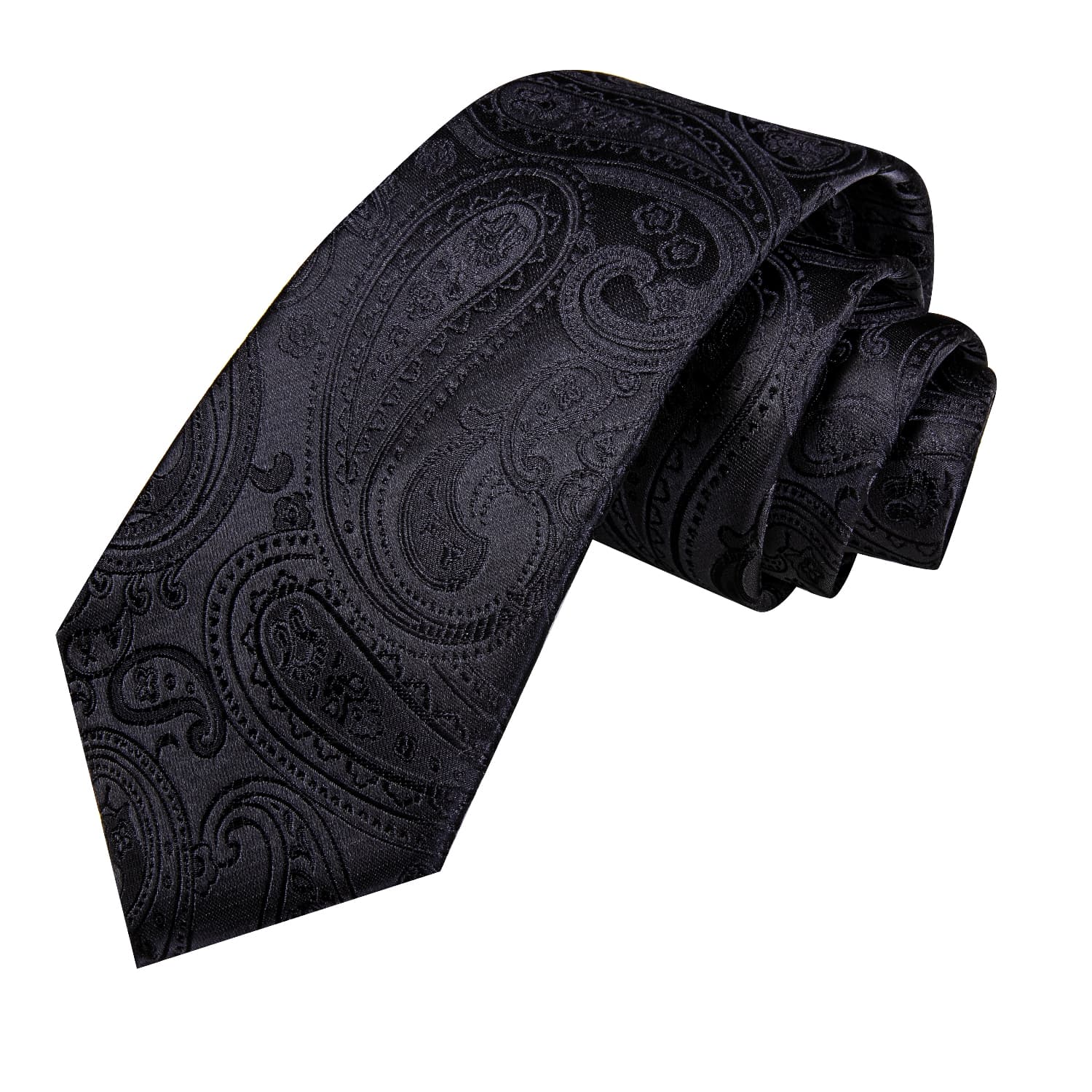 GentCrest Black Paisley Tie Hanky Cufflinks Set - Image 4