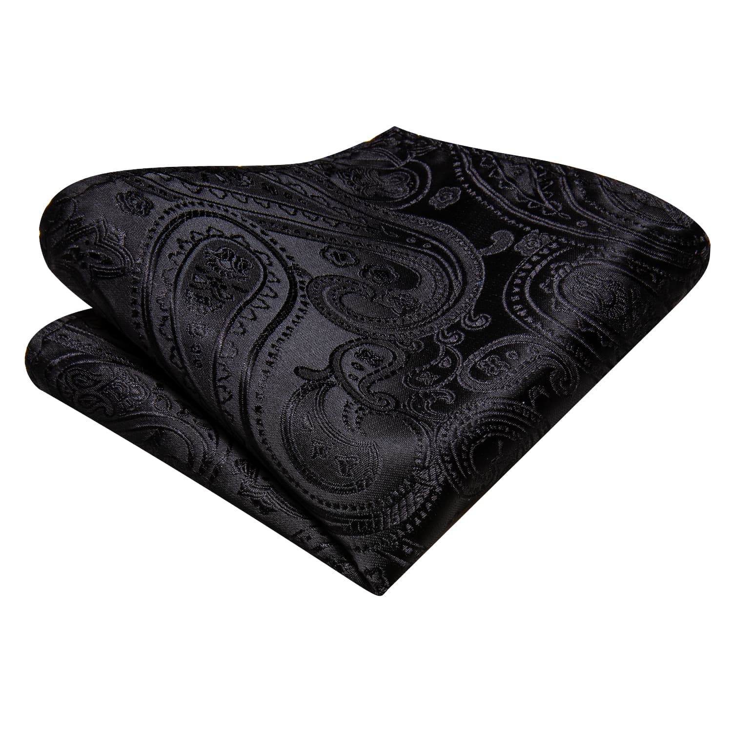 GentCrest Black Paisley Tie Hanky Cufflinks Set - Image 5