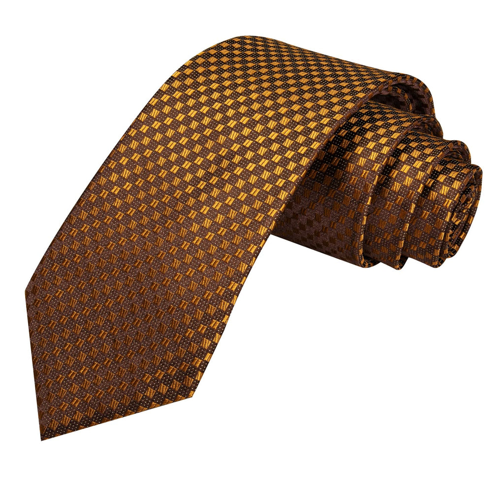 GentCrest Gold Plaid Tie Hanky Cufflinks Set - Image 4