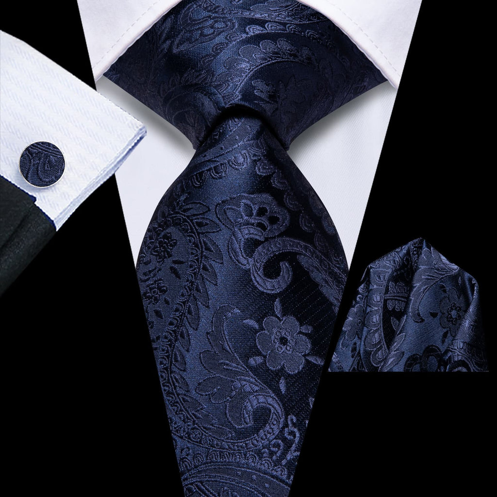 GentCrest Blue Paisley Tie Hanky Cufflinks Set - Image 1