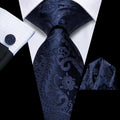 GentCrest Blue Paisley Tie Hanky Cufflinks Set - Image 1