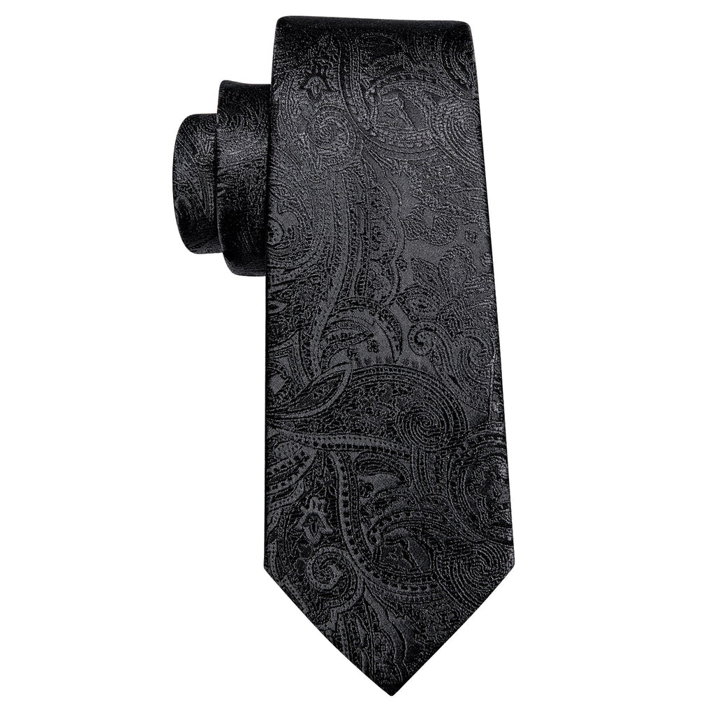 GentCrest Black Paisley Tie Hanky Cufflinks Set - Image 5