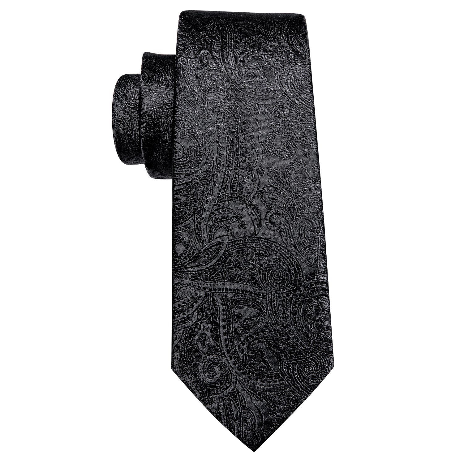 GentCrest Black Paisley Tie Hanky Cufflinks Set - Image 5