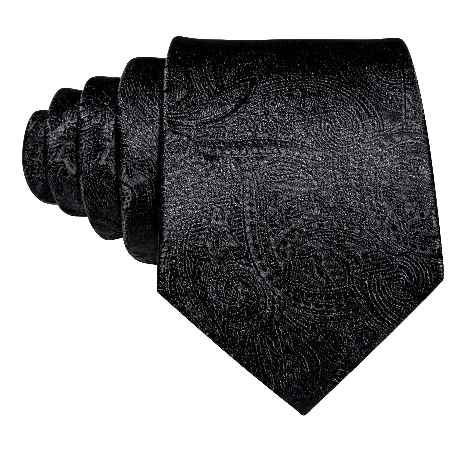 GentCrest Black Paisley Tie Hanky Cufflinks Set - Image 3