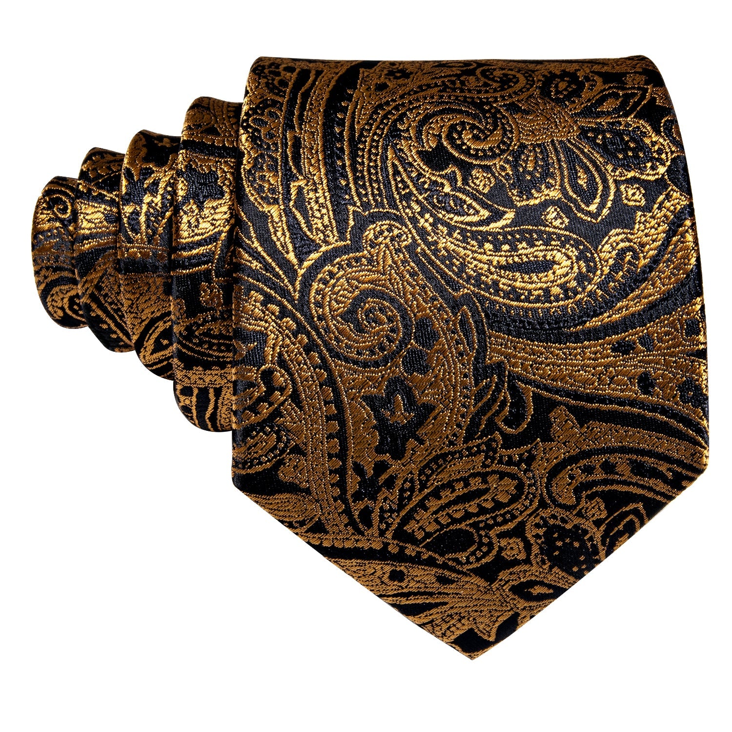GentCrest Black Paisley Tie Hanky Cufflinks Set - Image 4
