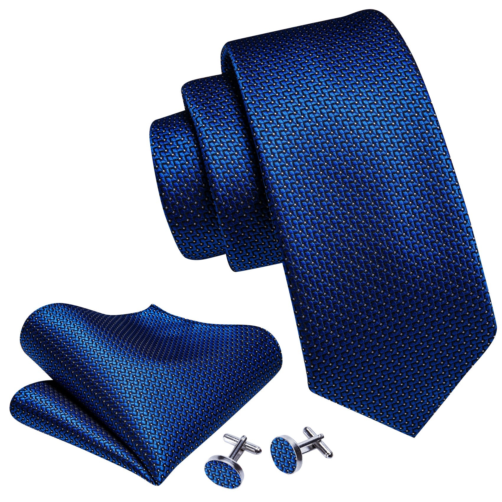 GentCrest Blue Polka Dot Tie Hanky Cufflinks Set - Image 2