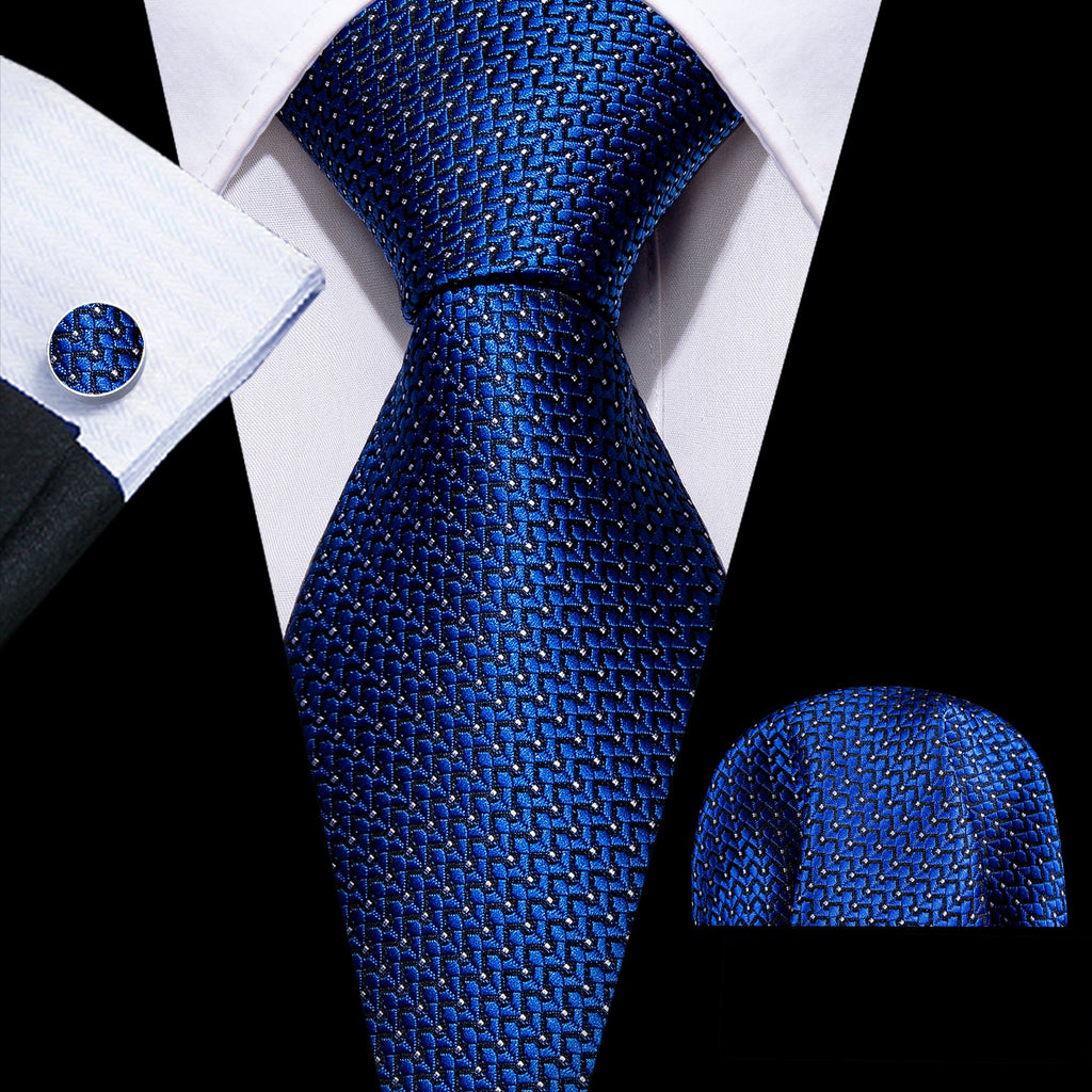GentCrest Blue Polka Dot Tie Hanky Cufflinks Set - Image 1