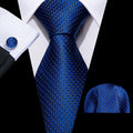 GentCrest Blue Polka Dot Tie Hanky Cufflinks Set - Image 1