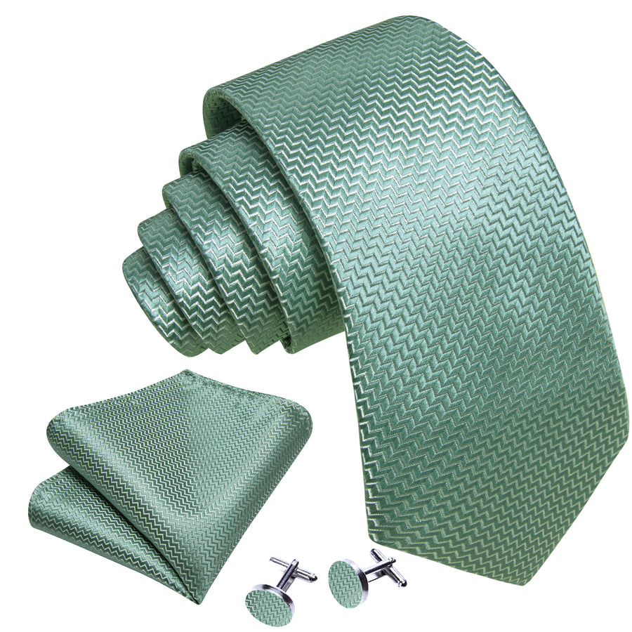 Mint Green Silk Tie Set - GentCrest - View 2