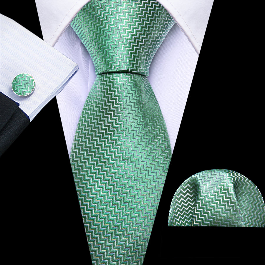 Mint Green Silk Tie Set - GentCrest