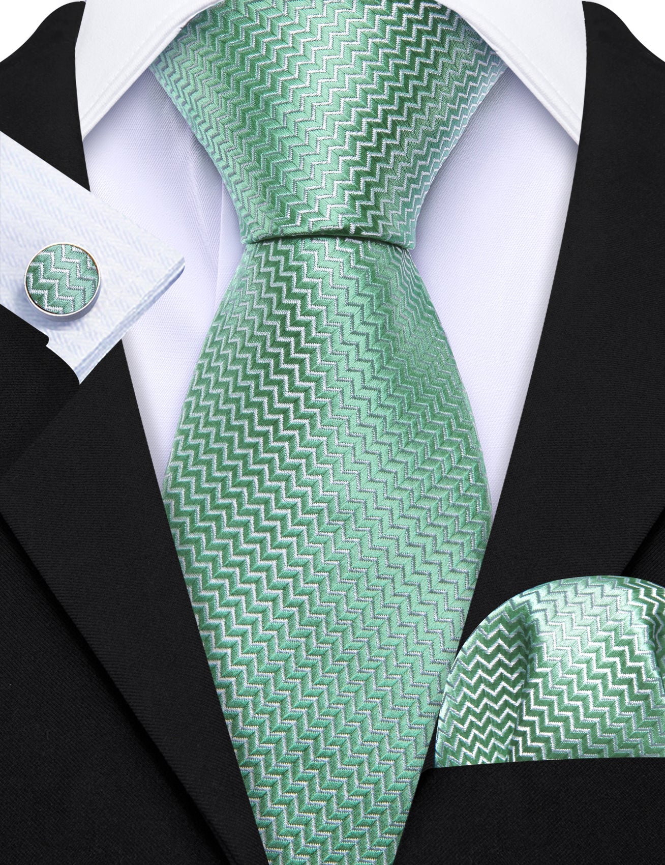 GentCrest Red Textured Tie Hanky Cufflinks Set - Image 5
